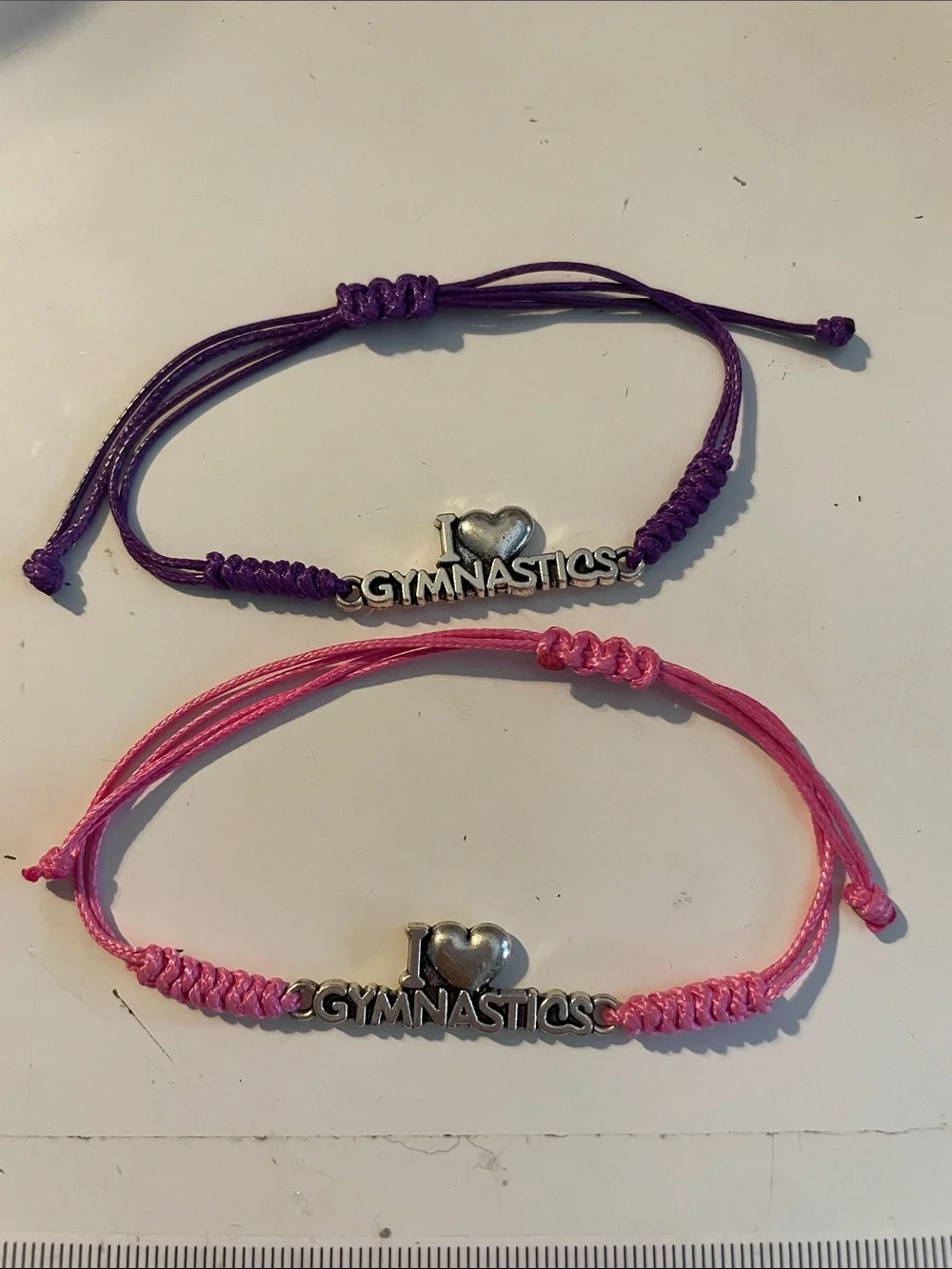Set of “I 💜Gymnastics” Bracelets